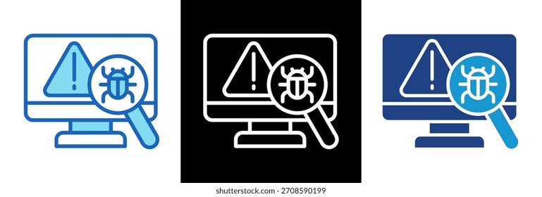 Dreifach-Vektorgrafik des Bedrohungsscan-Symbols