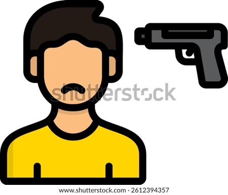 Threatening Icon Lineal Color Vector Illustration