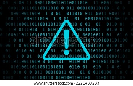 Threats from hackers. Cyber attack security alert with binary code numbers background.