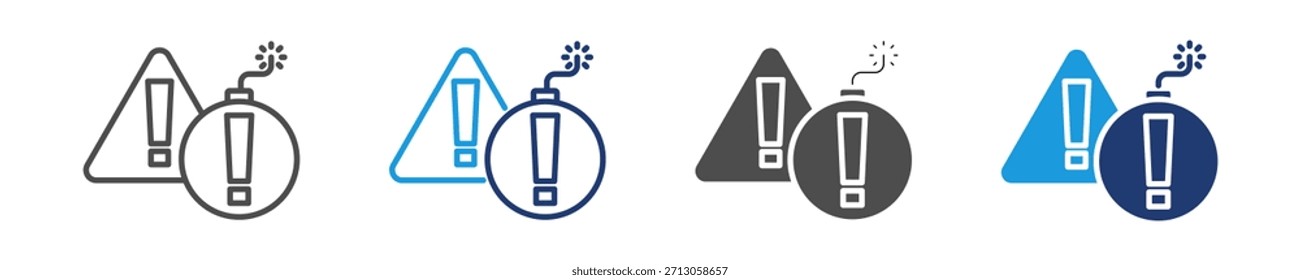 threats icon set multiple style
