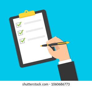 Three 3 easy steps process concept. Clipboard with checklist. Vector image isolated on white background