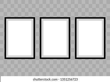 three 3d illustration vector tranparant , interior mockup for your brand grey gradient, fyler, poster, walls frame, lanscape background isolated