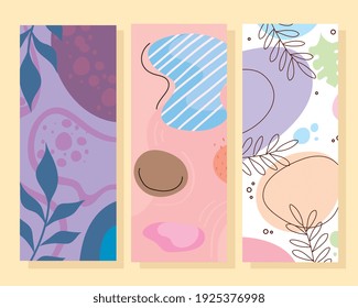 tres formas orgánicas abstracs en el diseño de ilustración vectorial de fondo de conjunto
