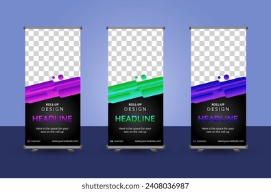 Three abstract background roll ups design.