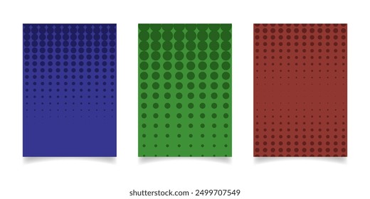 Three abstract backgrounds with dots.