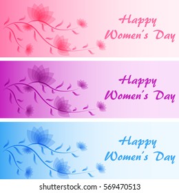Three abstract banners for international women's day