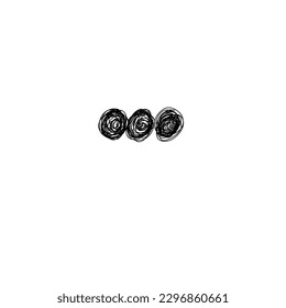 tres círculos negros abstractos sobre un fondo blanco