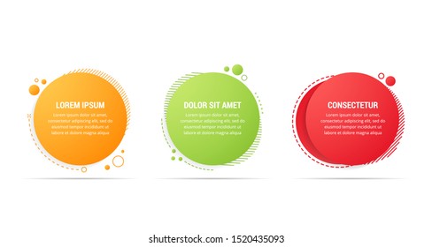 Three abstract circle gradient banners for your text, vector eps10 illustration