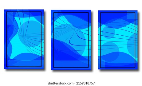 three abstract fluid shaped background designs. can be used as a cover, poster or something else