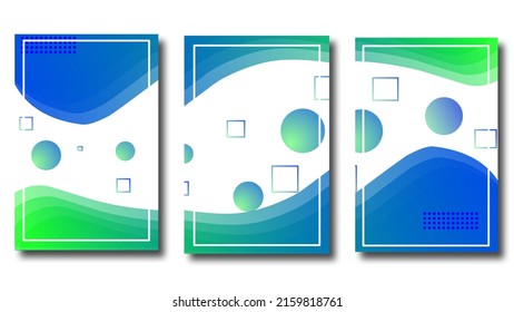 three abstract fluid shaped background designs. can be used as a cover, poster or something else