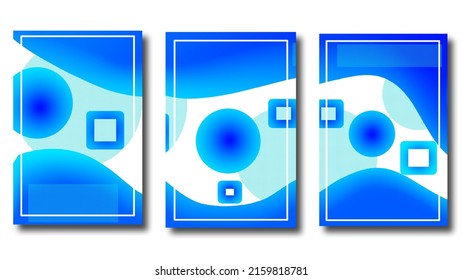 three abstract fluid shaped background designs. can be used as a cover, poster or something else