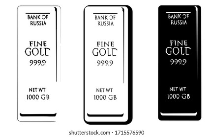 Drei abstrakte, goldene, teure Bars