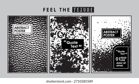 Drei abstrakte Grunge Textur Poster Designs mit Text Platzhalter Schlagwörter: abstrakt, grunge