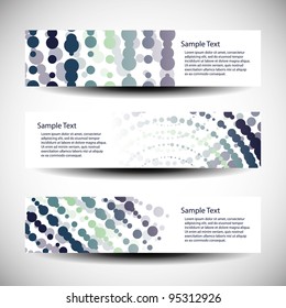 Three abstract header designs