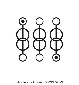 three abstract images several circles related lines