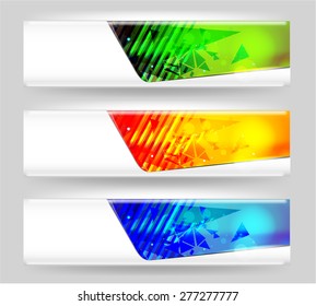 Three abstract isolated banner