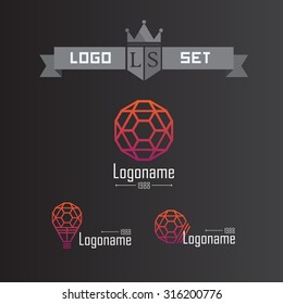 three abstract logo for the company