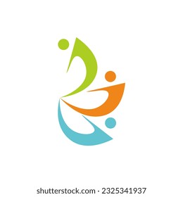 Three abstract people logo vector image
