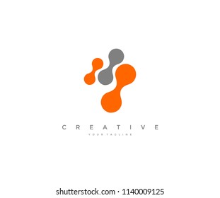 Three abstract shape elements logo