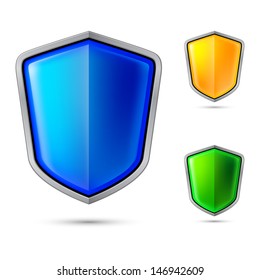 Three abstract shield. Illustration for creative design
