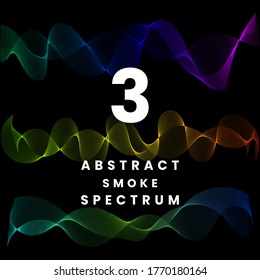 three abstract smoke spectrumis realize the power of abstraction gradient with some lines are connected , futuristic waves coming here.