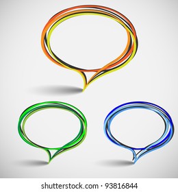 Three abstract talking bubbles.Hand-drawn vector