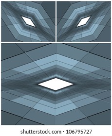 Three Abstract Tunnels Construction In Shape of Face Vector 02