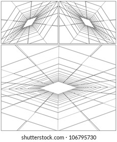 Three Abstract Tunnels Construction In Shape of Face Vector 01