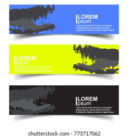 Three abstract vector banner background