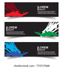 Three abstract vector banner background
