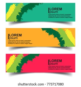Three abstract vector banner background