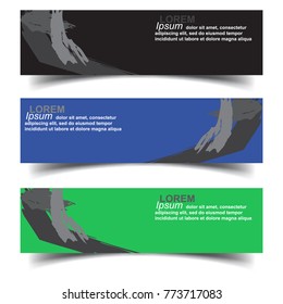 Three abstract vector banner background