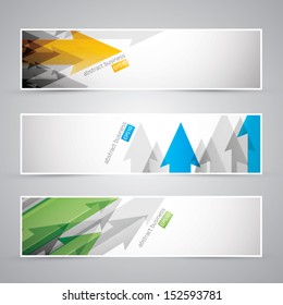 Three abstract vector infographic business arrow banners