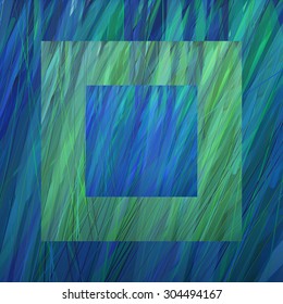 Three abstract vector pattern. Blue Grass. Hand drawing.