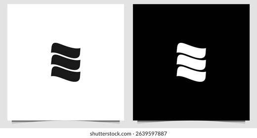 Three Abstract Wavy Shapes on Contrasting Backgrounds - Logo Style Design