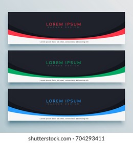 three abstract web banner design for your business