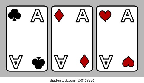 Three Aces - Cartoon Vector Illustration