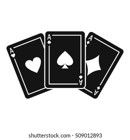 Three Aces Playing Cards Icon Simple Stock Vector (Royalty Free ...