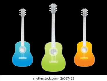 three acoustic vector guitar
