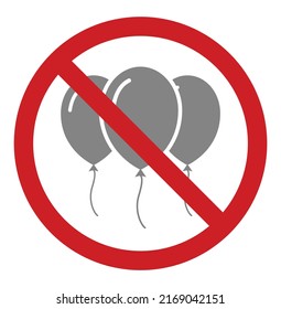 tres globos de aire grupo rojo paro símbolo prohibido