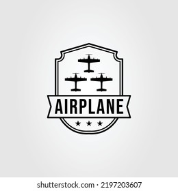 Three Airplane Or Airforce Plane Logo Vector Illustration Design