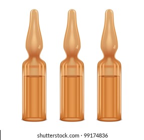 three ampoules of brown color