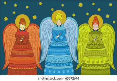 Three Angels Greeting Card