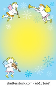 Three Angels playing carols