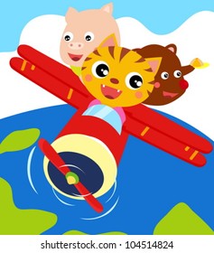 Three animal by plane