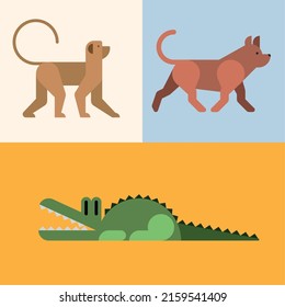 Three Animals Basic Forms Style Icons