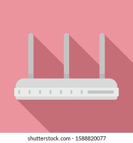 Three antenna router icon. Flat illustration of three antenna router vector icon for web design