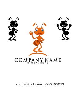Diseño vectorial de ilustraciones de tres hormigas
