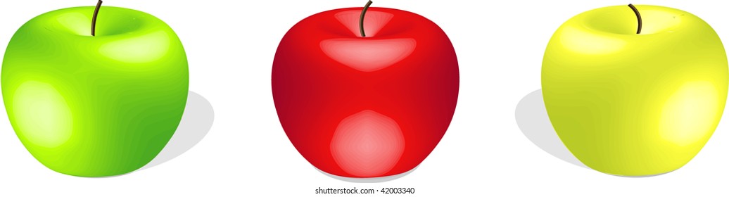 Three Apples Illustration