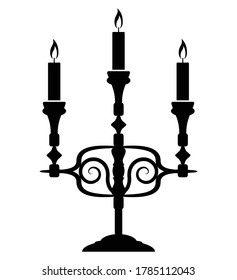 Three Armed Candelabrum Or Candle Holder, Vector Design